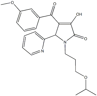 3-hydroxy-1-(3-isopropoxypropyl)-4-(3-methoxybenzoyl)-5-(2-pyridinyl)-1,5-dihydro-2H-pyrrol-2-one Structure