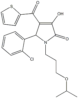 5-(2-chlorophenyl)-3-hydroxy-1-(3-isopropoxypropyl)-4-(2-thienylcarbonyl)-1,5-dihydro-2H-pyrrol-2-one 结构式