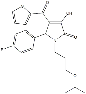 5-(4-fluorophenyl)-3-hydroxy-1-(3-isopropoxypropyl)-4-(2-thienylcarbonyl)-1,5-dihydro-2H-pyrrol-2-one 结构式