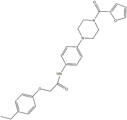 2-(4-ethylphenoxy)-N-{4-[4-(2-furoyl)-1-piperazinyl]phenyl}acetamide,878691-90-8,结构式