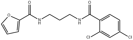 N-{3-[(2,4-dichlorobenzoyl)amino]propyl}-2-furamide Struktur