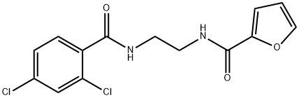 N-{2-[(2,4-dichlorobenzoyl)amino]ethyl}-2-furamide 化学構造式