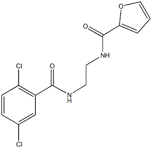 N-{2-[(2,5-dichlorobenzoyl)amino]ethyl}-2-furamide 化学構造式