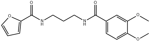 N-{3-[(3,4-dimethoxybenzoyl)amino]propyl}-2-furamide Struktur