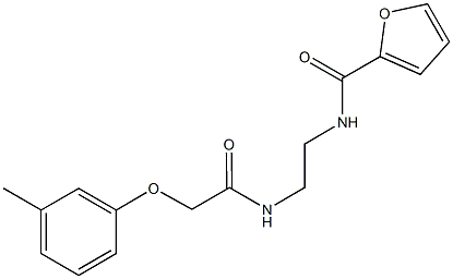 N-(2-{[2-(3-methylphenoxy)acetyl]amino}ethyl)-2-furamide 结构式