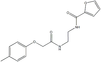 N-(2-{[2-(4-methylphenoxy)acetyl]amino}ethyl)-2-furamide 化学構造式