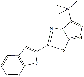 6-(1-benzofuran-2-yl)-3-tert-butyl[1,2,4]triazolo[3,4-b][1,3,4]thiadiazole Struktur