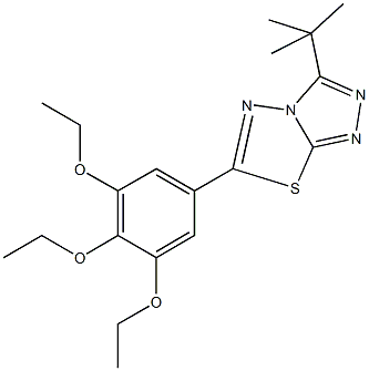 3-tert-butyl-6-(3,4,5-triethoxyphenyl)[1,2,4]triazolo[3,4-b][1,3,4]thiadiazole,878702-29-5,结构式