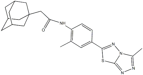 2-(1-adamantyl)-N-[2-methyl-4-(3-methyl[1,2,4]triazolo[3,4-b][1,3,4]thiadiazol-6-yl)phenyl]acetamide Structure