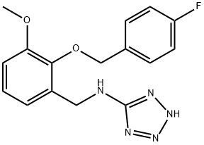 N-{2-[(4-fluorobenzyl)oxy]-3-methoxybenzyl}-N-(2H-tetraazol-5-yl)amine 化学構造式