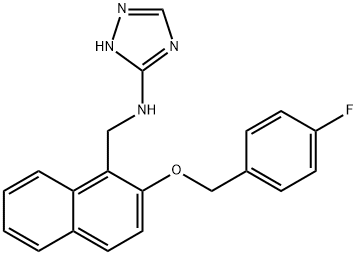 N-({2-[(4-fluorobenzyl)oxy]-1-naphthyl}methyl)-N-(1H-1,2,4-triazol-3-yl)amine Struktur