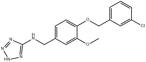 N-{4-[(3-chlorobenzyl)oxy]-3-methoxybenzyl}-N-(2H-tetraazol-5-yl)amine Structure