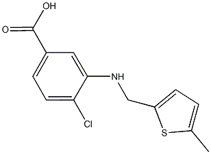 4-chloro-3-{[(5-methyl-2-thienyl)methyl]amino}benzoic acid 结构式