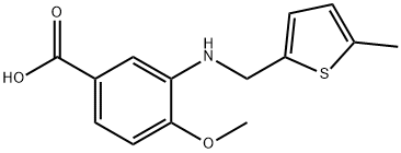 4-methoxy-3-{[(5-methyl-2-thienyl)methyl]amino}benzoic acid Structure