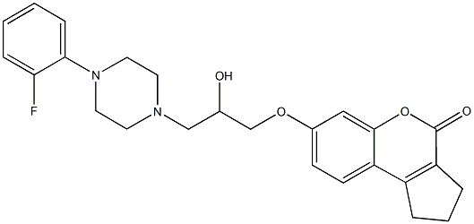 7-{3-[4-(2-fluorophenyl)-1-piperazinyl]-2-hydroxypropoxy}-2,3-dihydrocyclopenta[c]chromen-4(1H)-one Structure