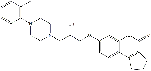 7-{3-[4-(2,6-dimethylphenyl)-1-piperazinyl]-2-hydroxypropoxy}-2,3-dihydrocyclopenta[c]chromen-4(1H)-one Structure