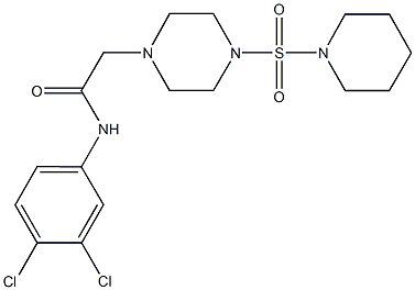 N-(3,4-dichlorophenyl)-2-[4-(1-piperidinylsulfonyl)-1-piperazinyl]acetamide Struktur