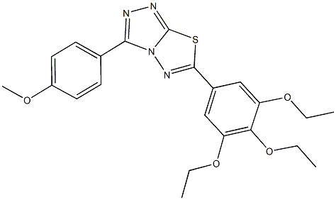 3-(4-methoxyphenyl)-6-(3,4,5-triethoxyphenyl)[1,2,4]triazolo[3,4-b][1,3,4]thiadiazole 化学構造式