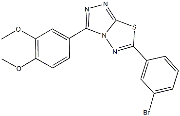 6-(3-bromophenyl)-3-(3,4-dimethoxyphenyl)[1,2,4]triazolo[3,4-b][1,3,4]thiadiazole,878735-68-3,结构式