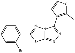 6-(2-bromophenyl)-3-(2-methyl-3-furyl)[1,2,4]triazolo[3,4-b][1,3,4]thiadiazole Structure