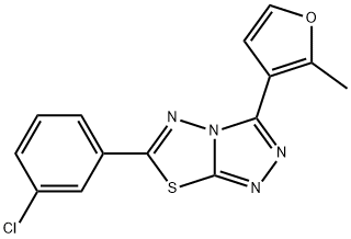 6-(3-chlorophenyl)-3-(2-methyl-3-furyl)[1,2,4]triazolo[3,4-b][1,3,4]thiadiazole,878736-22-2,结构式
