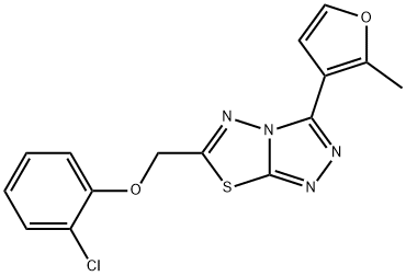 6-[(2-chlorophenoxy)methyl]-3-(2-methyl-3-furyl)[1,2,4]triazolo[3,4-b][1,3,4]thiadiazole Structure