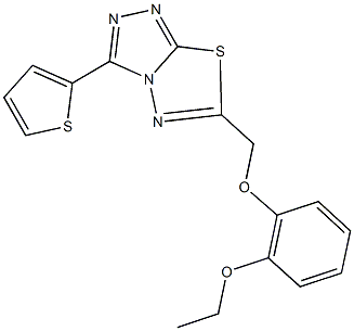 6-[(2-ethoxyphenoxy)methyl]-3-(2-thienyl)[1,2,4]triazolo[3,4-b][1,3,4]thiadiazole Structure