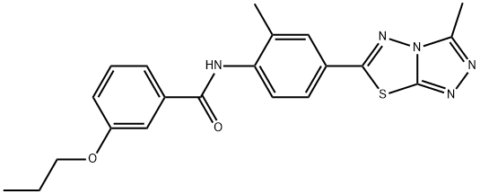 N-[2-methyl-4-(3-methyl[1,2,4]triazolo[3,4-b][1,3,4]thiadiazol-6-yl)phenyl]-3-propoxybenzamide,878967-05-6,结构式