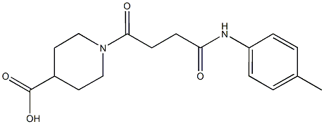 1-[4-oxo-4-(4-toluidino)butanoyl]-4-piperidinecarboxylic acid Struktur