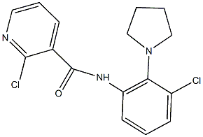 2-chloro-N-[3-chloro-2-(1-pyrrolidinyl)phenyl]nicotinamide Structure