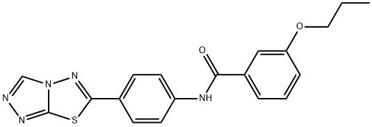 3-propoxy-N-(4-[1,2,4]triazolo[3,4-b][1,3,4]thiadiazol-6-ylphenyl)benzamide 结构式