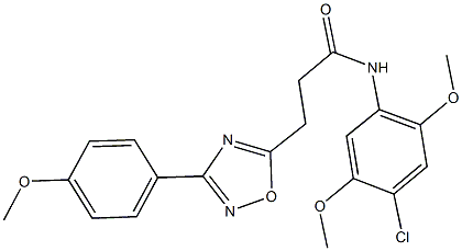 N-(4-chloro-2,5-dimethoxyphenyl)-3-[3-(4-methoxyphenyl)-1,2,4-oxadiazol-5-yl]propanamide 化学構造式