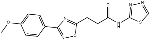 3-[3-(4-methoxyphenyl)-1,2,4-oxadiazol-5-yl]-N-(1,3,4-thiadiazol-2-yl)propanamide 结构式