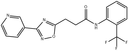 3-[3-(3-pyridinyl)-1,2,4-oxadiazol-5-yl]-N-[2-(trifluoromethyl)phenyl]propanamide 化学構造式