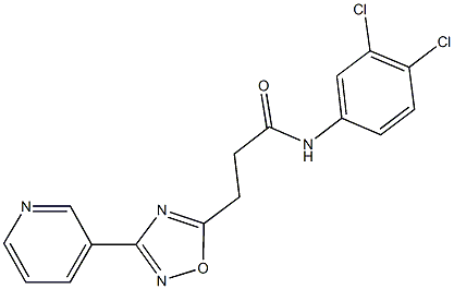 N-(3,4-dichlorophenyl)-3-[3-(3-pyridinyl)-1,2,4-oxadiazol-5-yl]propanamide Struktur