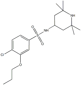 4-chloro-3-propoxy-N-(2,2,6,6-tetramethyl-4-piperidinyl)benzenesulfonamide Structure