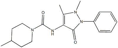 N-(1,5-dimethyl-3-oxo-2-phenyl-2,3-dihydro-1H-pyrazol-4-yl)-4-methyl-1-piperidinecarboxamide 结构式