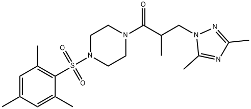 1-[3-(3,5-dimethyl-1H-1,2,4-triazol-1-yl)-2-methylpropanoyl]-4-(mesitylsulfonyl)piperazine,879056-28-7,结构式