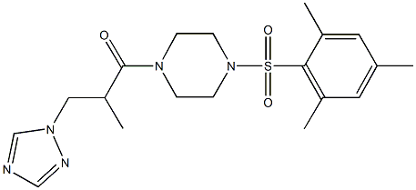 1-(mesitylsulfonyl)-4-[2-methyl-3-(1H-1,2,4-triazol-1-yl)propanoyl]piperazine Structure