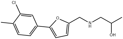 1-({[5-(3-chloro-4-methylphenyl)-2-furyl]methyl}amino)-2-propanol 化学構造式
