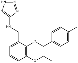 N-{3-ethoxy-2-[(4-methylbenzyl)oxy]benzyl}-N-(2H-tetraazol-5-yl)amine 化学構造式