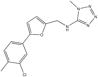 N-{[5-(3-chloro-4-methylphenyl)-2-furyl]methyl}-N-(1-methyl-1H-tetraazol-5-yl)amine 结构式