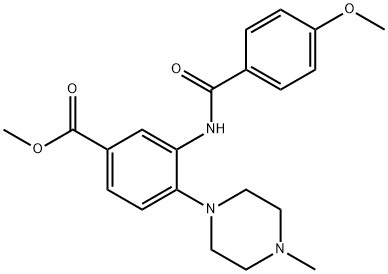 methyl 3-[(4-methoxybenzoyl)amino]-4-(4-methyl-1-piperazinyl)benzoate Structure