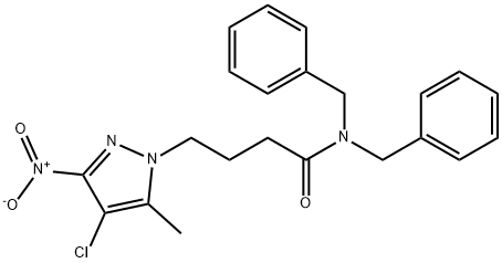 N,N-dibenzyl-4-{4-chloro-3-nitro-5-methyl-1H-pyrazol-1-yl}butanamide Structure