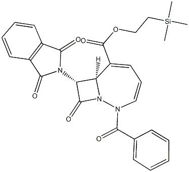2-(trimethylsilyl)ethyl (7R,8R)-2-benzoyl-8-(1,3-dioxo-1,3-dihydro-2H-isoindol-2-yl)-9-oxo-1,2-diazabicyclo[5.2.0]nona-3,5-diene-6-carboxylate Structure