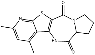 2,4-dimethyl-6a,7,8,9-tetrahydro-6H-pyrido[3',2':4,5]thieno[3,2-e]pyrrolo[1,2-a][1,4]diazepine-6,11(5H)-dione Structure