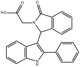 [1-oxo-3-(2-phenyl-1H-indol-3-yl)-1,3-dihydro-2H-isoindol-2-yl]acetic acid Struktur