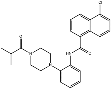 5-chloro-N-[2-(4-isobutyryl-1-piperazinyl)phenyl]-1-naphthamide,879590-45-1,结构式