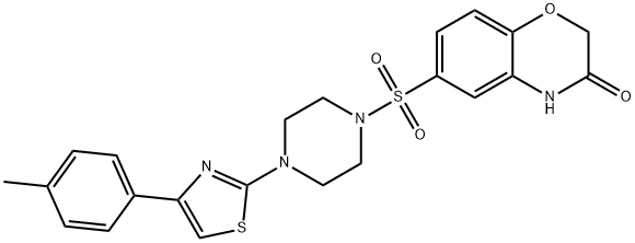 6-({4-[4-(4-methylphenyl)-1,3-thiazol-2-yl]-1-piperazinyl}sulfonyl)-2H-1,4-benzoxazin-3(4H)-one Structure