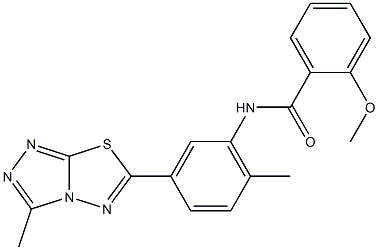 2-methoxy-N-[2-methyl-5-(3-methyl[1,2,4]triazolo[3,4-b][1,3,4]thiadiazol-6-yl)phenyl]benzamide Structure